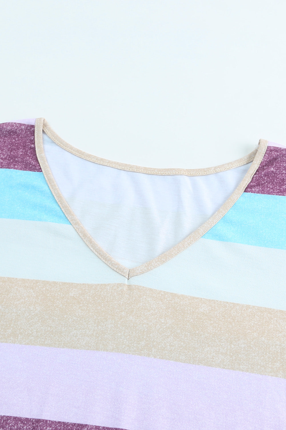 Striped V-Neck Curved Hem Midi Dress - Inspired Collective Store