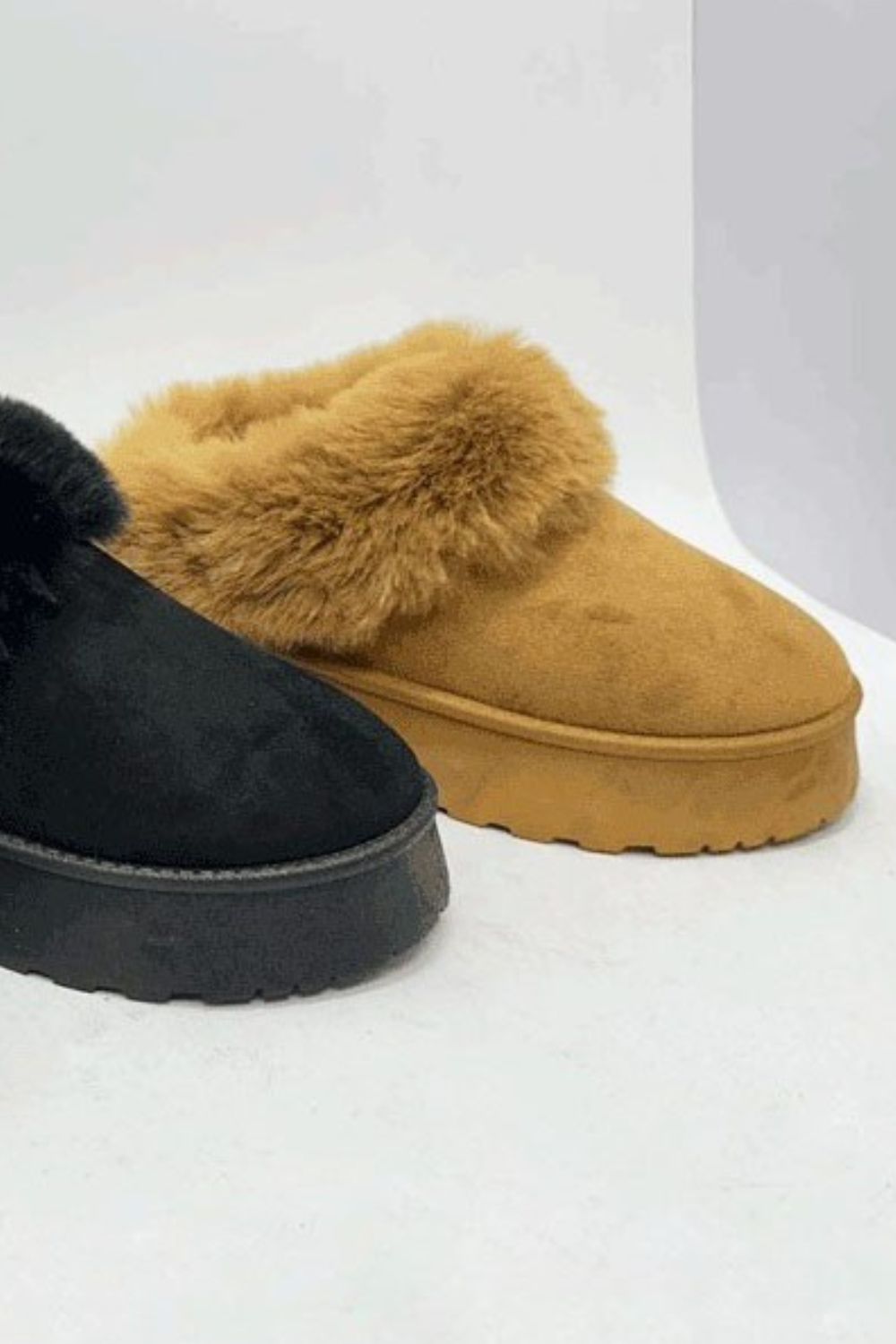 WILD DIVA Faux-Fur Platform Slip On Booties - Inspired Collective Store