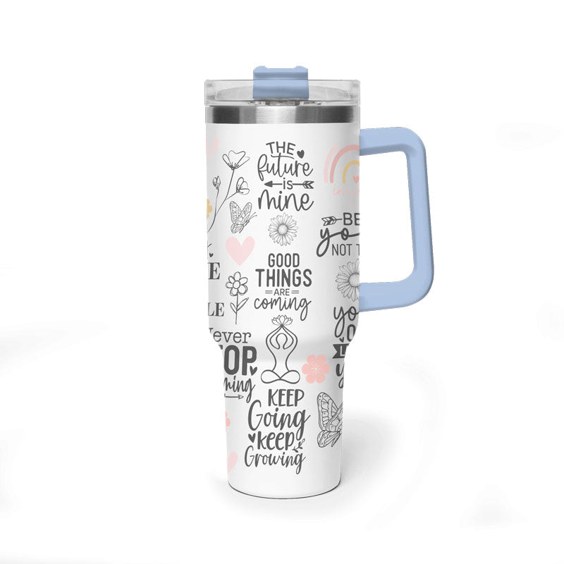 MOKSHA:11 Inspirational Quotes Vacuum Thermal Tumbler, 40oz