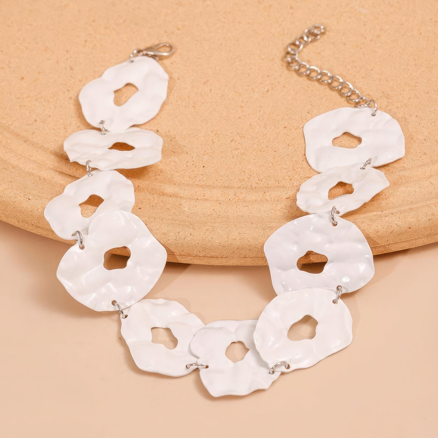 Hammered Color Metal Round Necklace - Inspired Collective Store