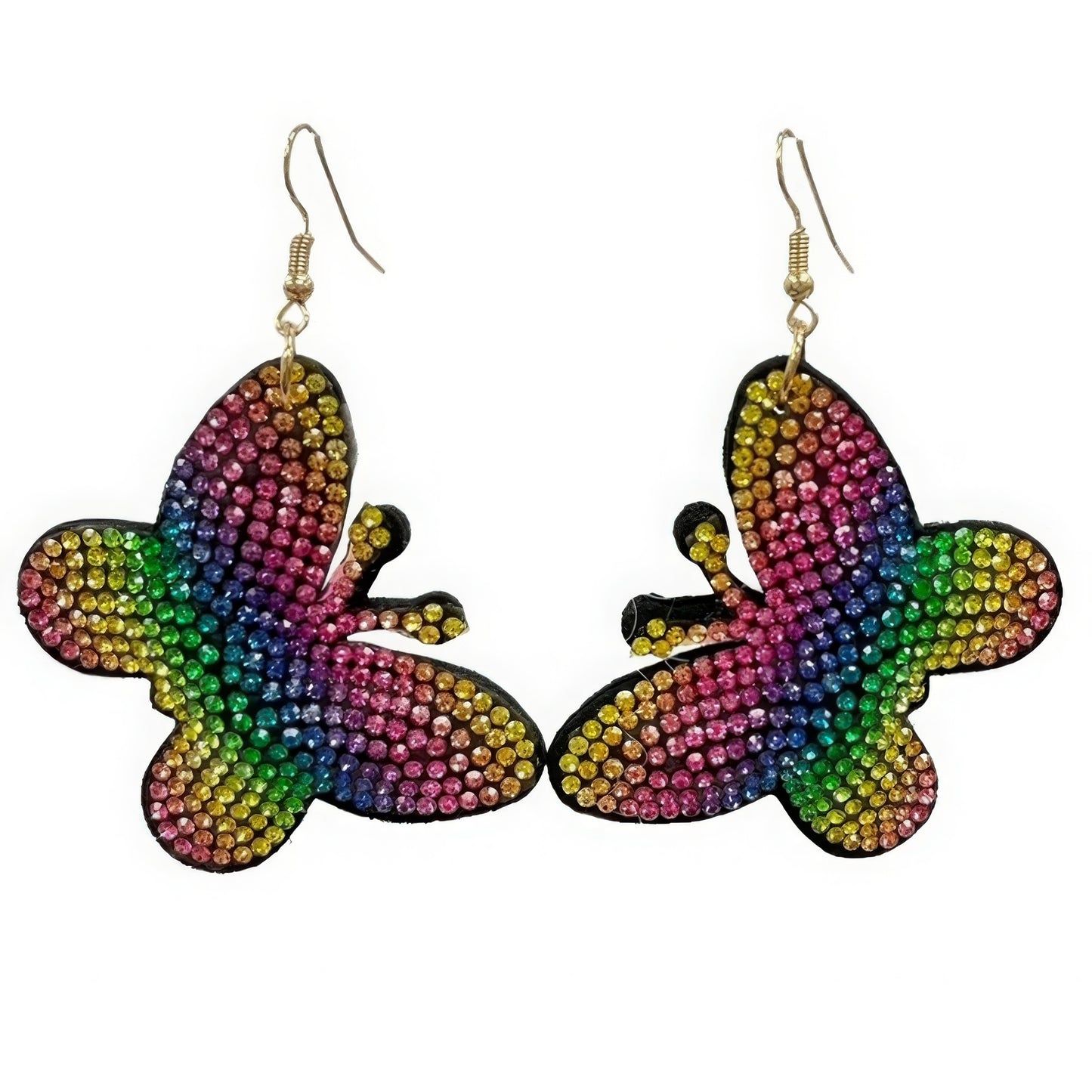 Rainbow Rhinestone Butterfly Dangle Earring - Inspired Collective Store