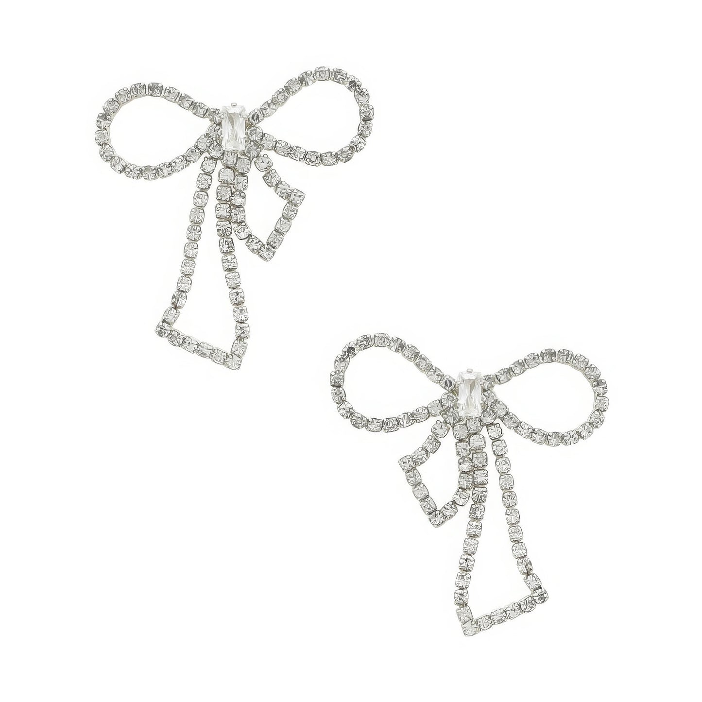Rhinestone Bow Post Earrings - Inspired Collective Store