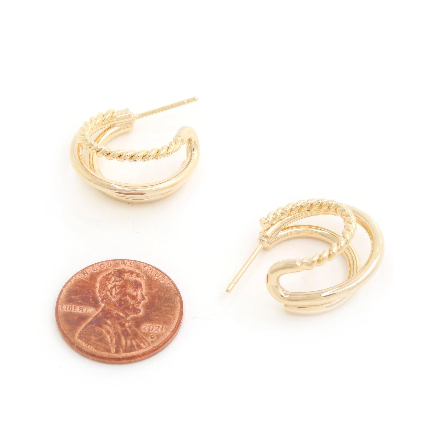 Double Hoop Rope Gold Dipped Earring - Inspired Collective Store