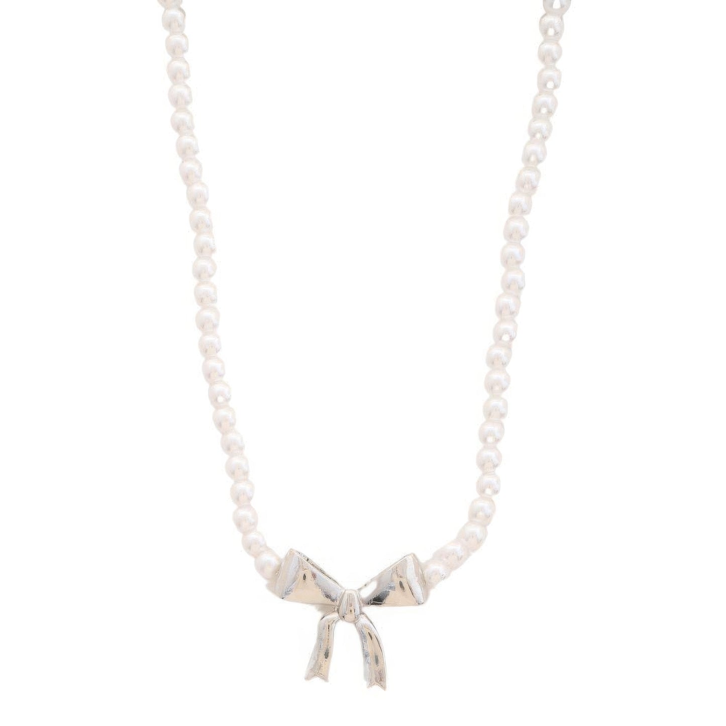 Pearl Ribbon Bow Pendant Necklace - Inspired Collective Store