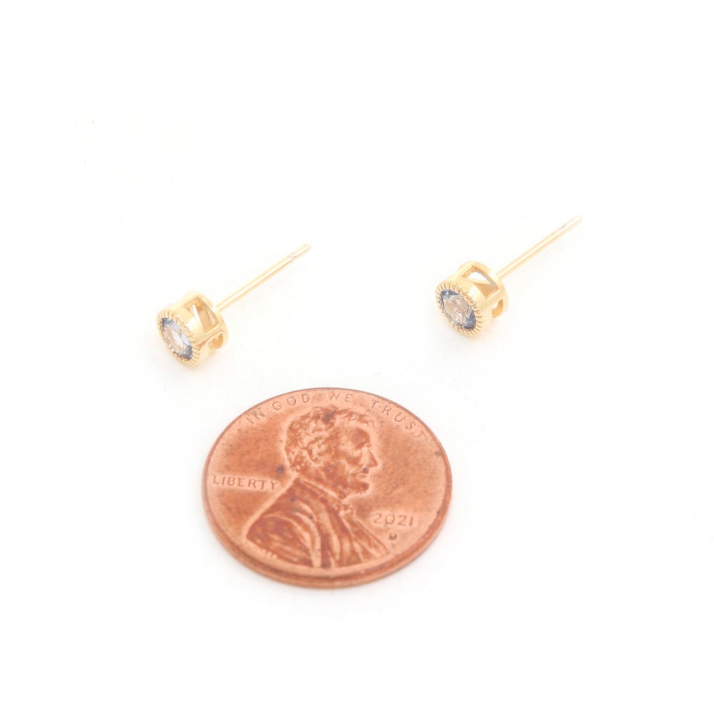 14k Gold Dipped Cz Round Earring - Inspired Collective Store
