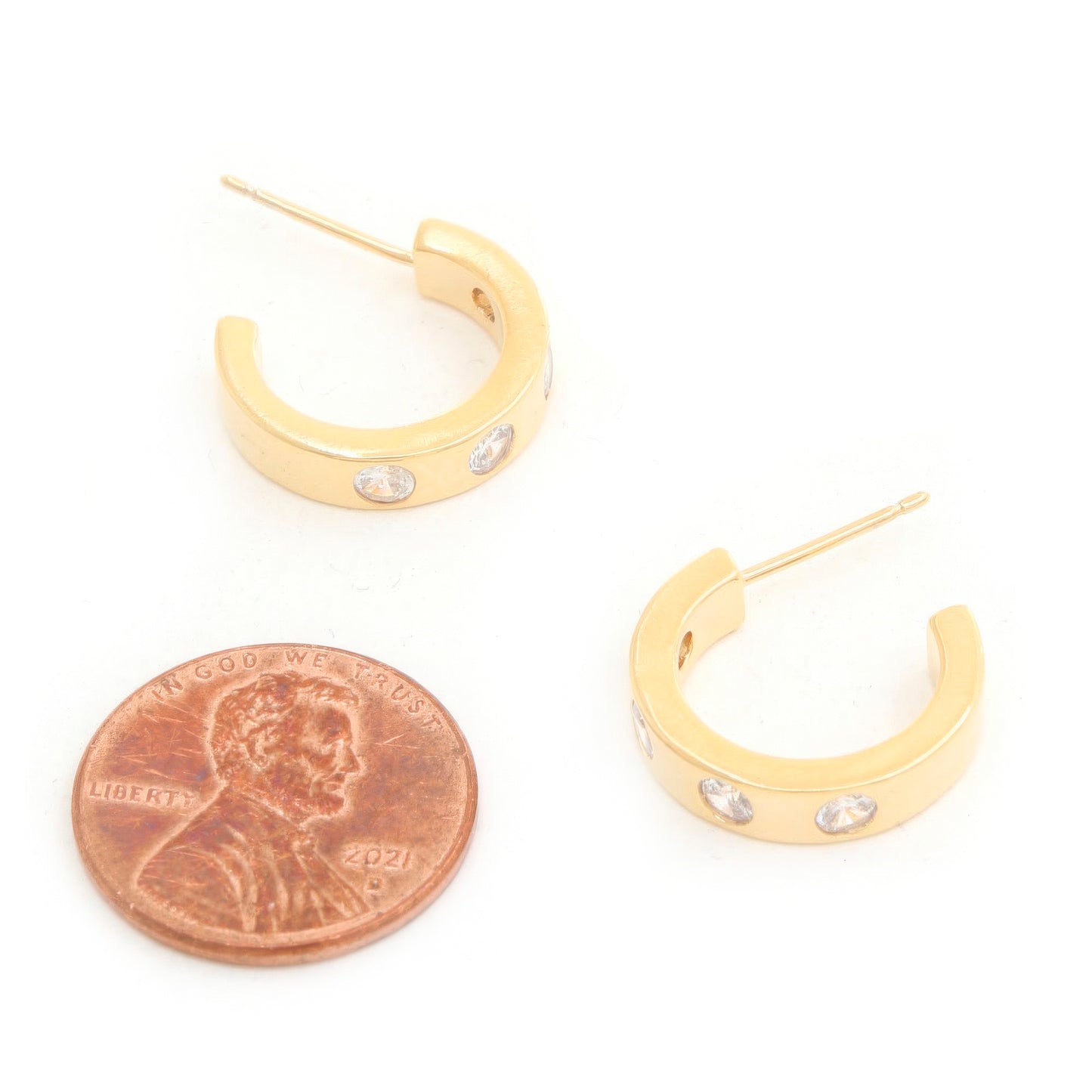 14k Rhinestone Hoop Gold Dipped Earring - Inspired Collective Store