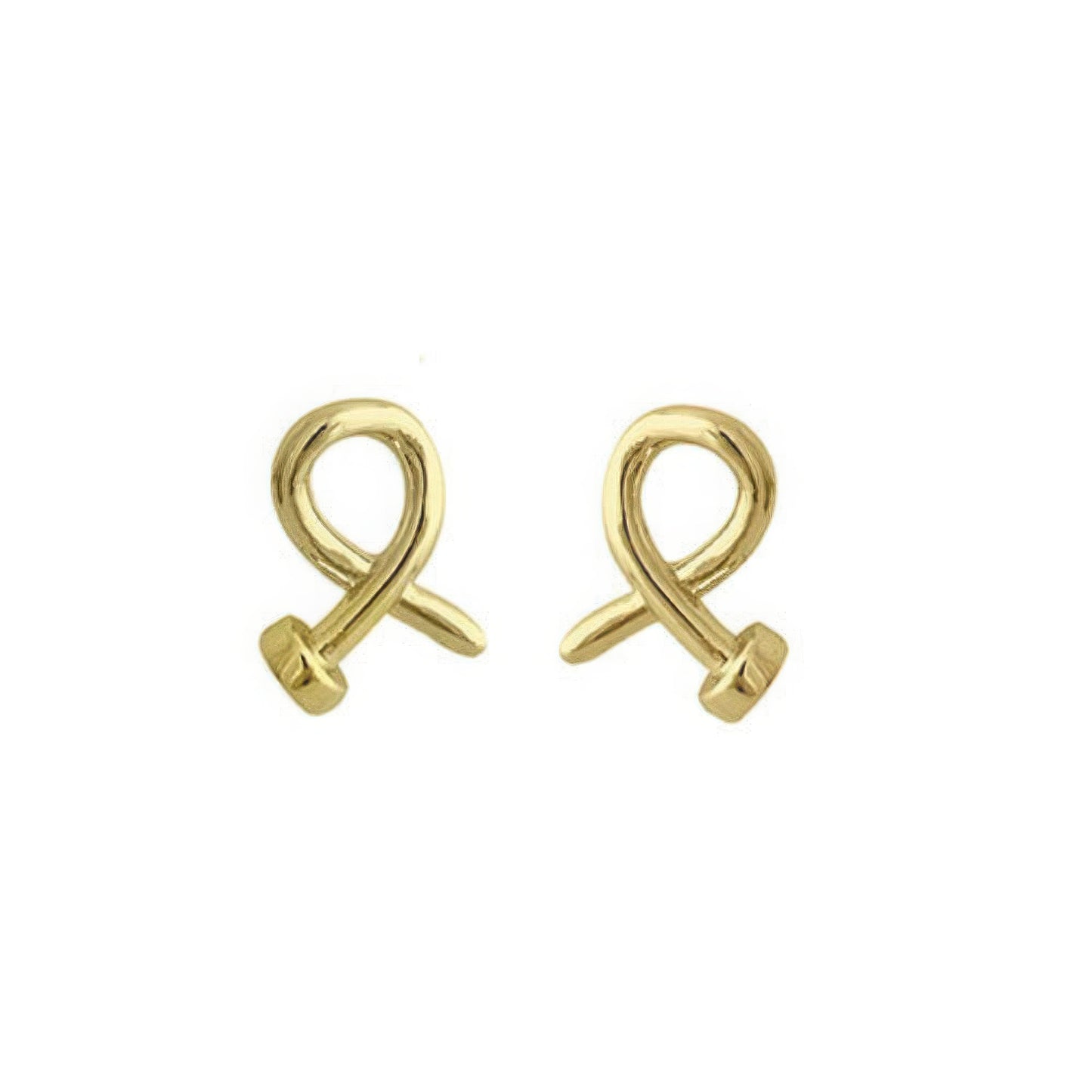 Gold plated crossed nail head stud earring - Inspired Collective Store