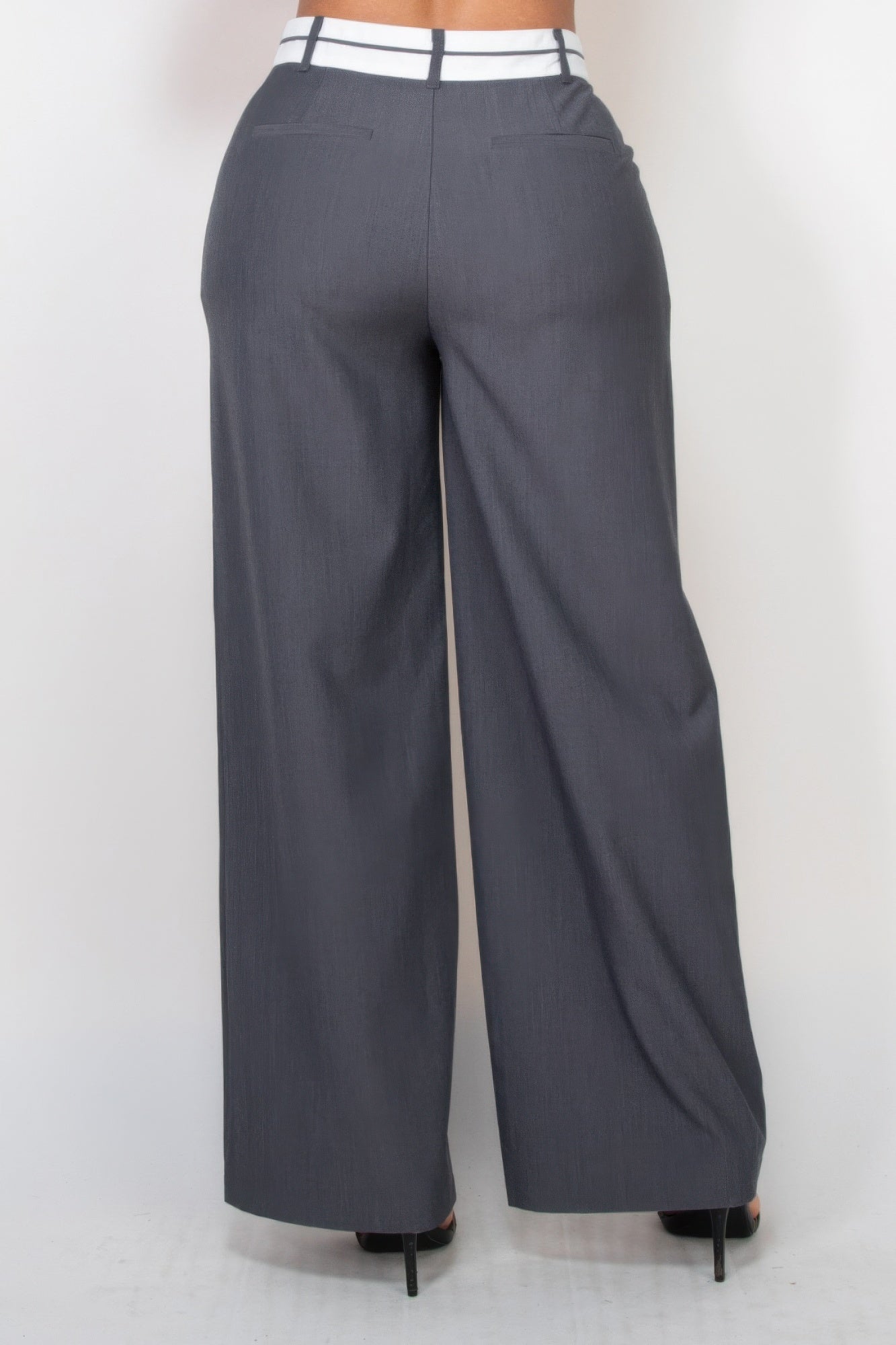 Pleated Double Waistband Pants - Inspired Collective Store