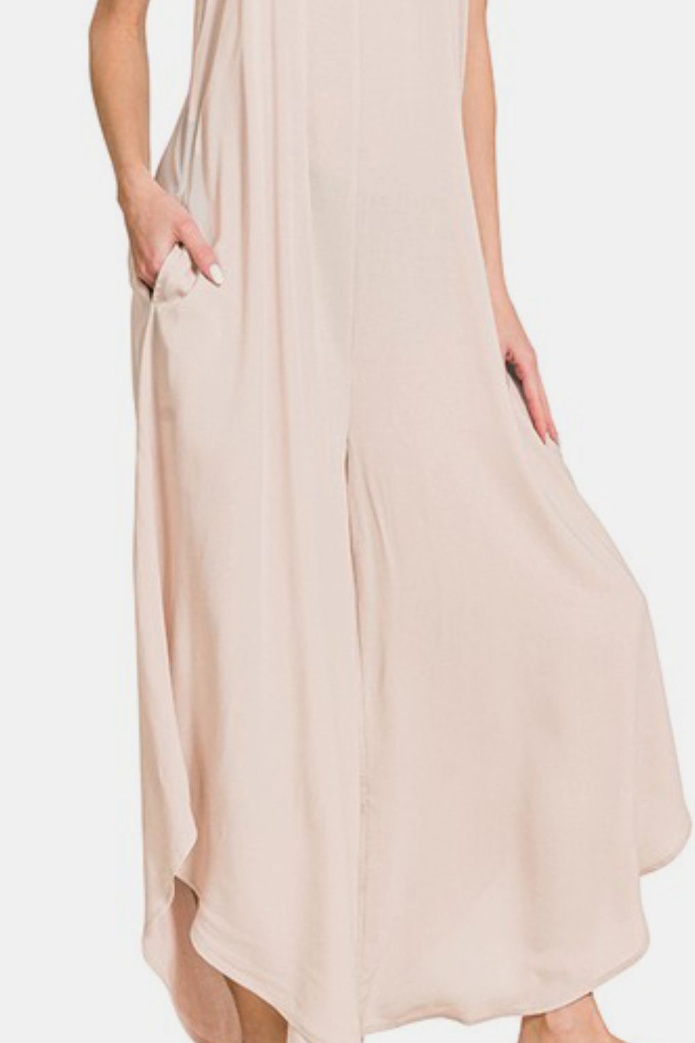 Zenana Spaghetti Strap Wide Leg Overalls with Pockets - Inspired Collective Store