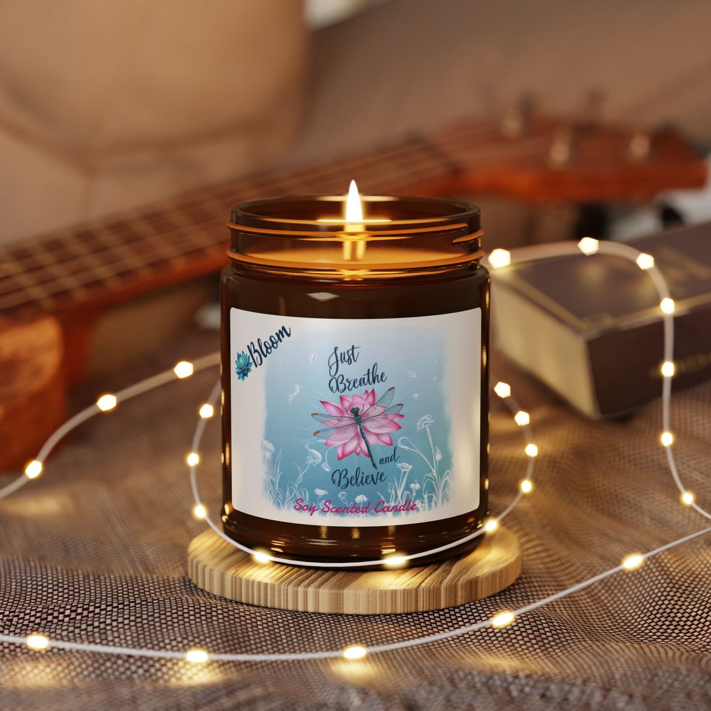 Bloom ~Scented Soy Candle (9oz, Amber Jar) - Inspired Collective Store