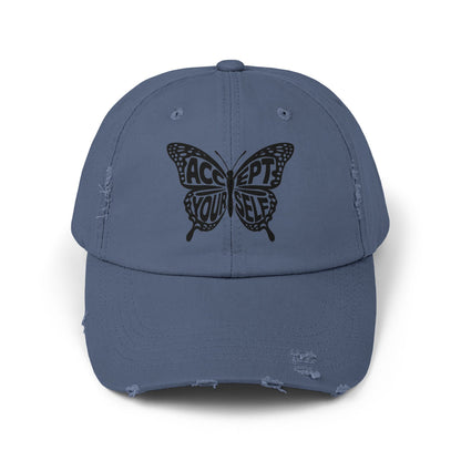 Unisex Distressed Cap- Accept Yourself