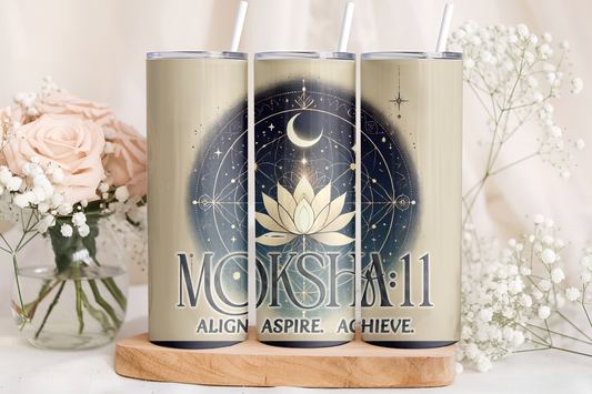 MOKSHA:11 Skinny Tumbler with Straw, 20oz