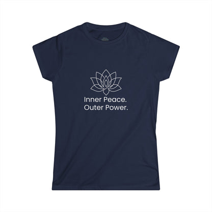 Inner Peace, Outer Power Women's Tee — Lotus Yoga T-Shirt for Mindfulness & Empowerment