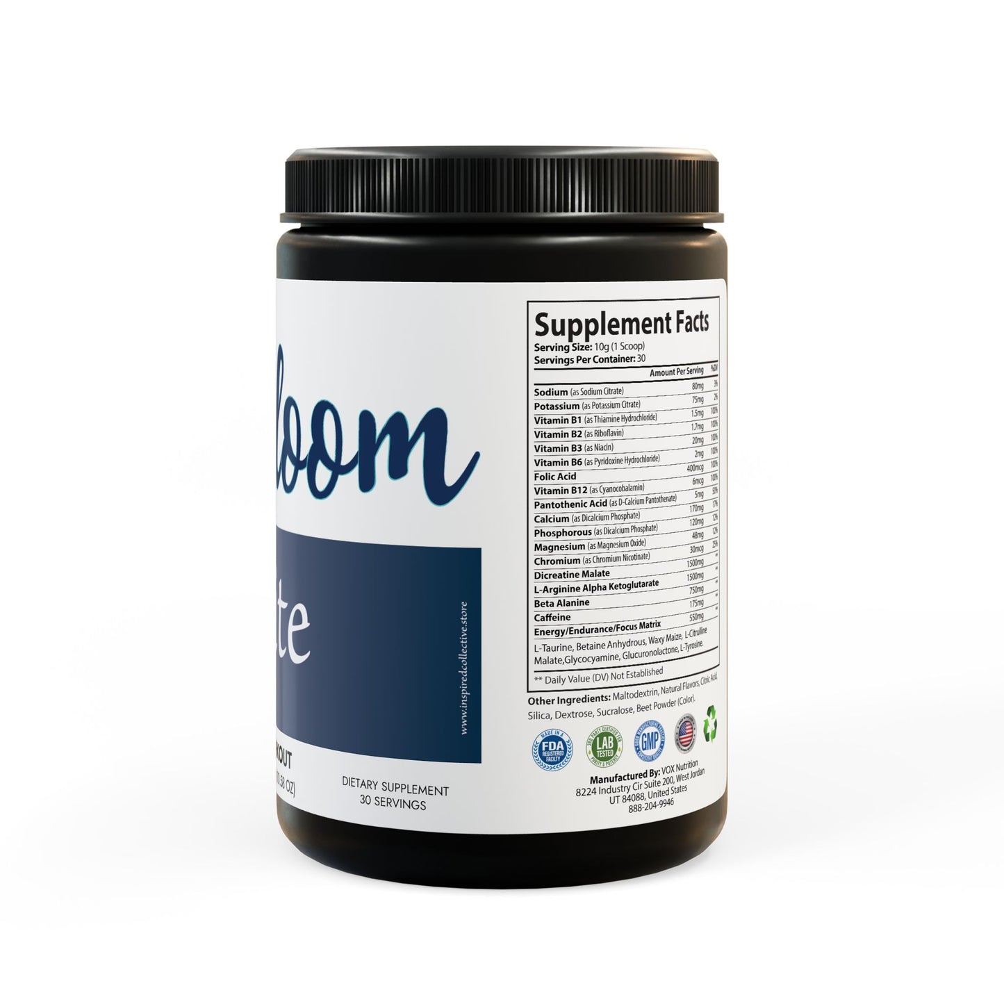 Bloom Ignite ~Pre-Workout Supplement, Watermelon (300g, 10.58oz) - Inspired Collective Store