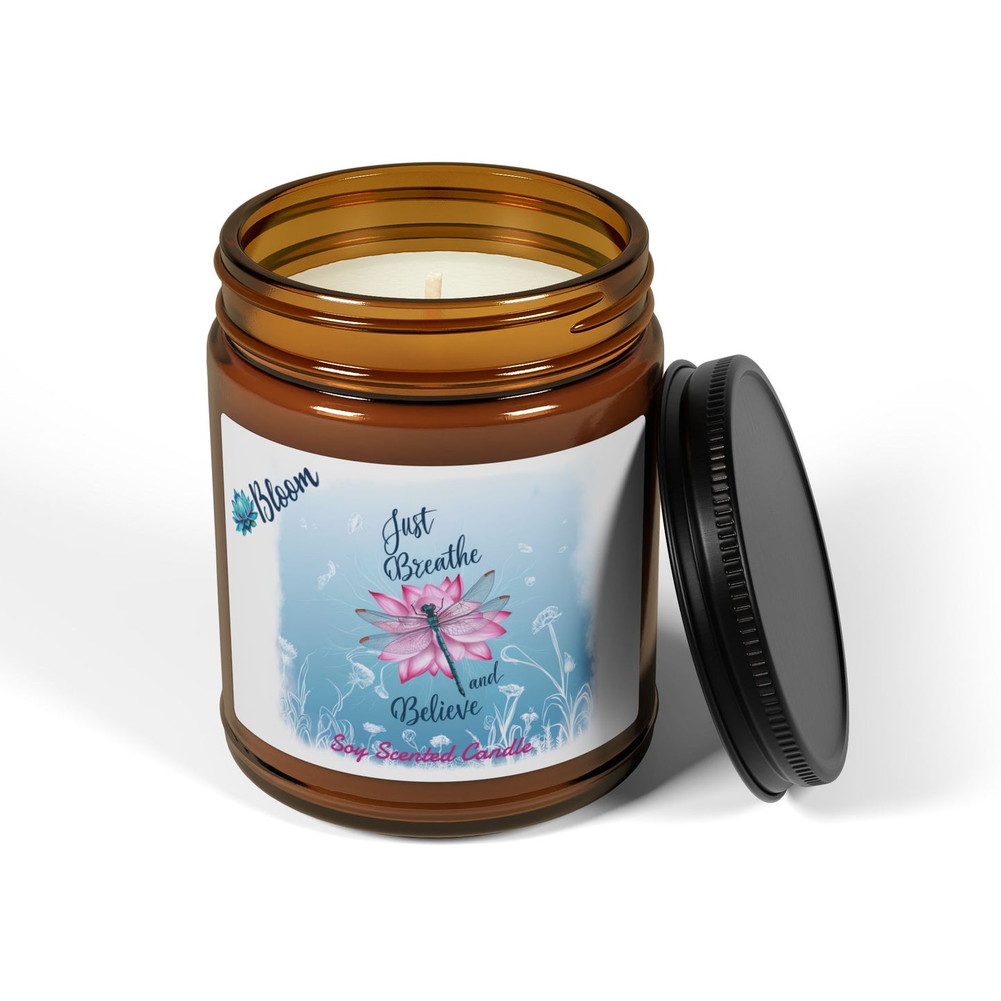 Bloom ~Scented Soy Candle (9oz, Amber Jar) - Inspired Collective Store