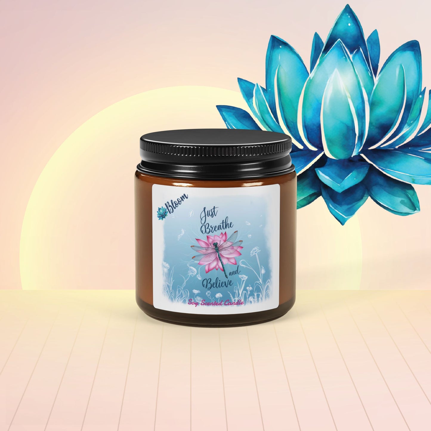 Bloom ~Scented Soy Candle (4oz, Amber Jar) - Inspired Collective Store