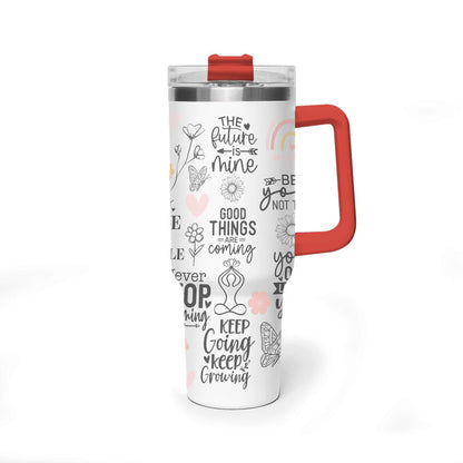 MOKSHA:11 Inspirational Quotes Vacuum Thermal Tumbler, 40oz