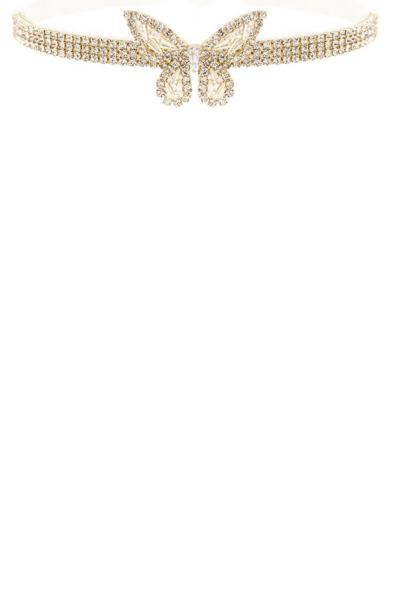 Cubic Zirconia Butterfly Charm Choker Necklace - Inspired Collective Store