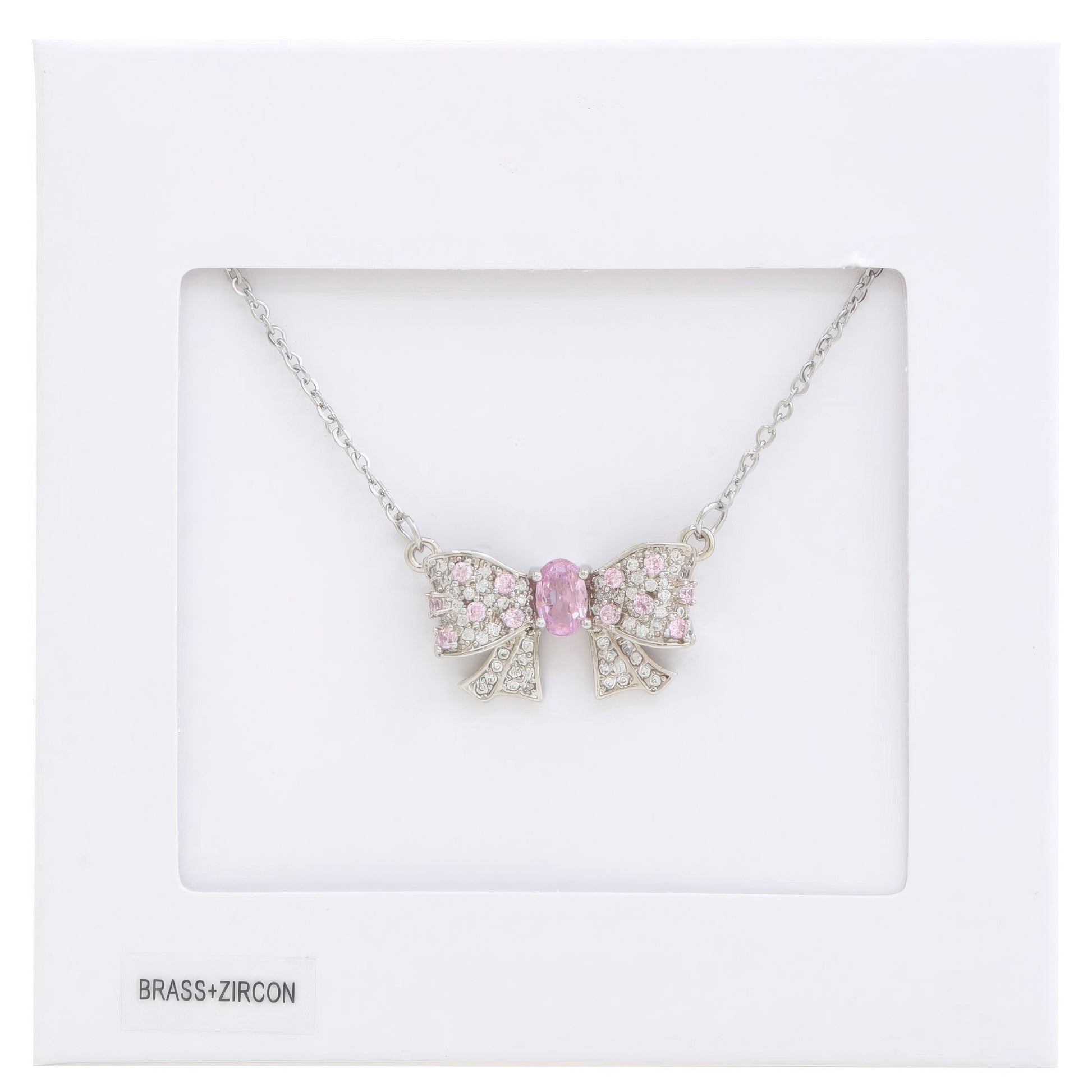 Rhinestone Bow Metal Necklace - Inspired Collective Store