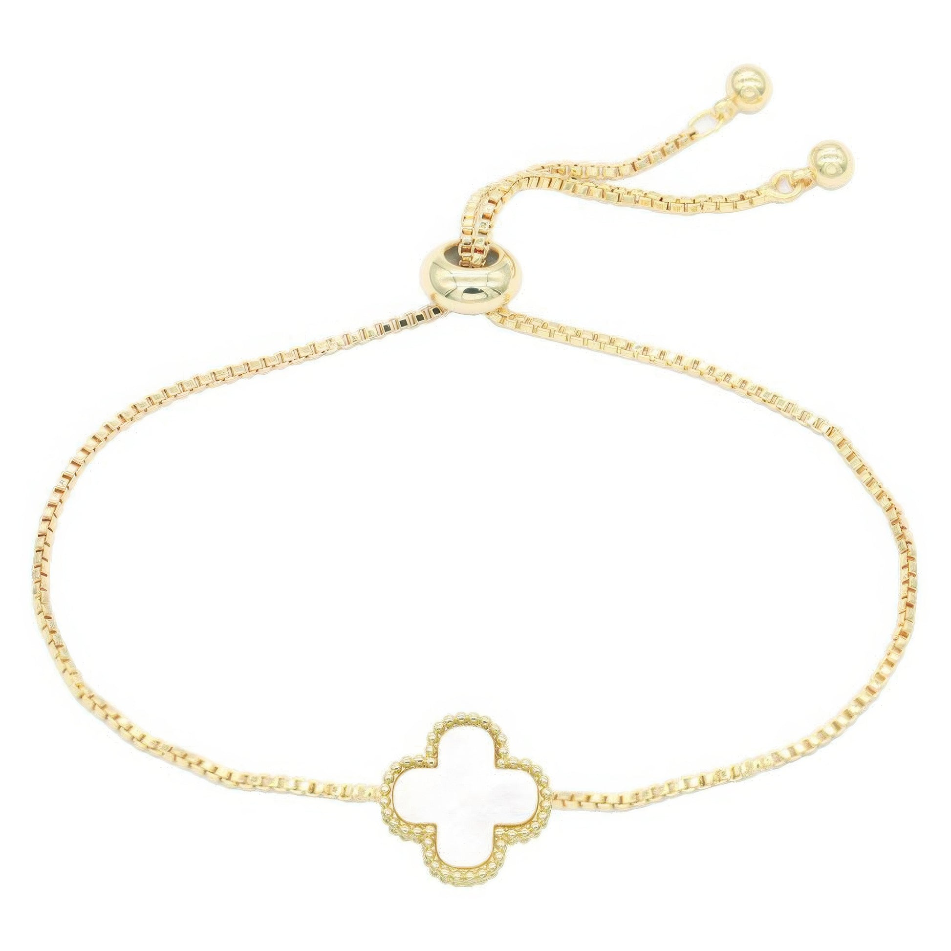 Metal Clover Charm Adjustable Bracelet - Inspired Collective Store